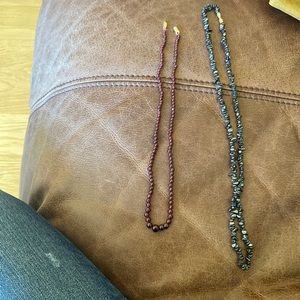 Real Onyx and Garnet Necklaces